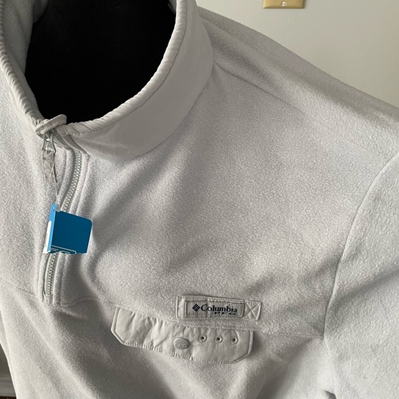 NWT Columbia Oversize Fleece Pullover Sweater Jacket Grey/White Size XXL - Picture 2 of 16